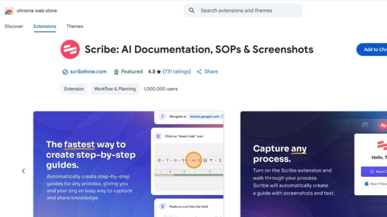 Scribe _ Ai Chrome extension( Credit_ Chrome web store)
