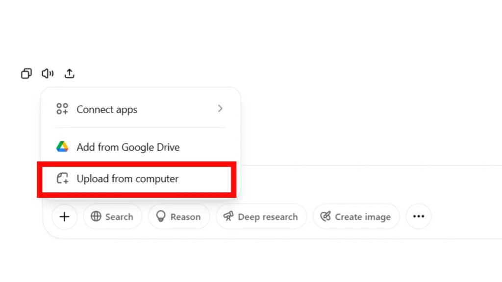 it illustrates How to upload image from chat gpt from computer