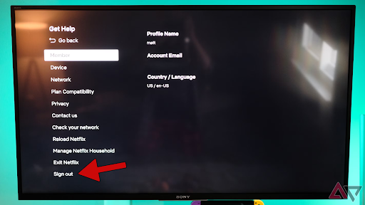 log out of your Netflix account